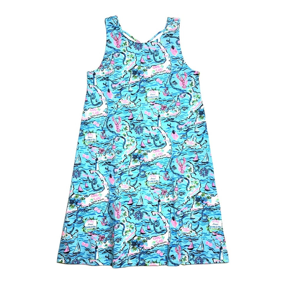 Lilly Pulitzer Kristen Swing Dress Bali Blue Lilly Loves Cape Cod XS NWT
